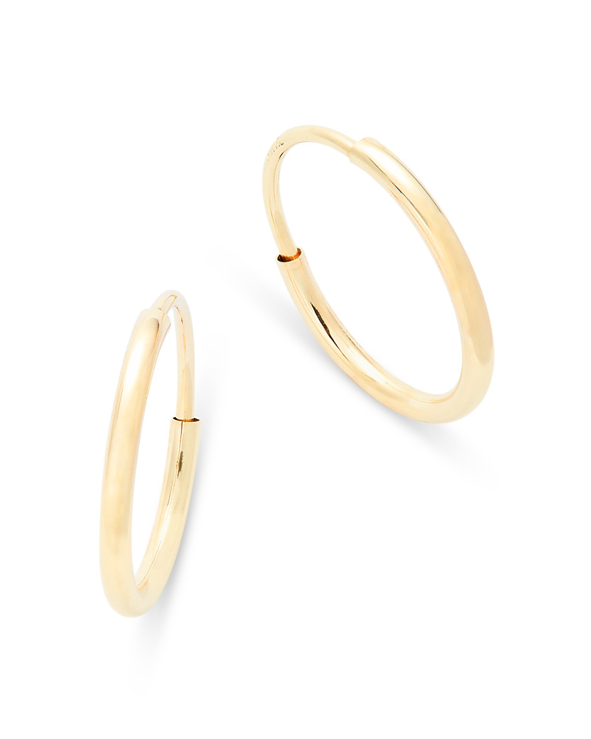 Children's Polished Extra Small Endless Hoop Earrings in 14K Yellow Gold