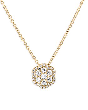 Bloomingdale's - Diamond Flower Pendant Necklace in 14K Gold, 0.25 ct. t.w.