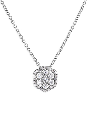 Bloomingdale's Diamond Flower Pendant Necklace In 14k Gold, 0.25 Ct. T.w. In White