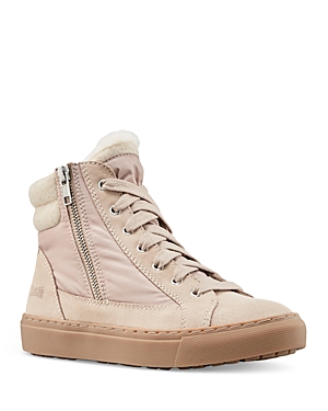 Cougar Dax Waterproof High Top Sneaker With Faux Shearling Trim In Cream