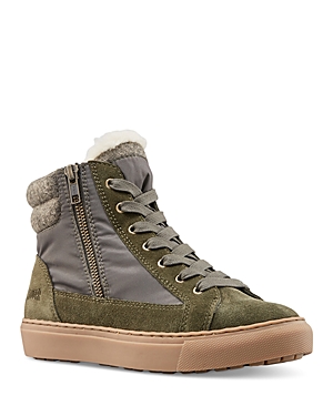 Cougar Dax Waterproof High Top Sneaker With Faux Shearling Trim In Olive