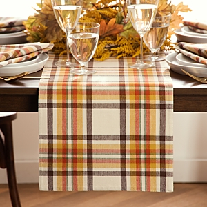 ELRENE HOME FASHIONS RUSSET HARVEST WOVEN PLAID TABLE RUNNER, 13 X 70