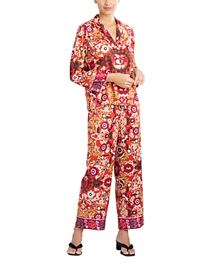 Shop Natori Printed Pajama Set In Amber Espresso Combo