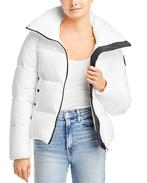 Save The Duck Logo-patch Puffer Jacket In Off White