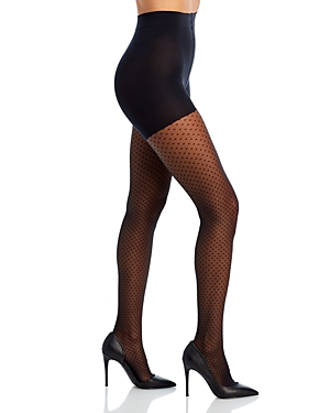 Shop Wolford Control Top Dots Tights In Black
