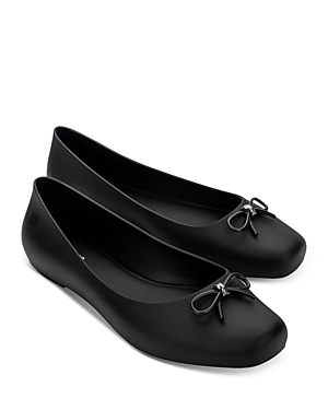 Melissa Women's Mel Aura Slip On Bow Ballet Flats In Black
