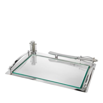 Ricci Argentieri Nickel Plate Challah Board Set