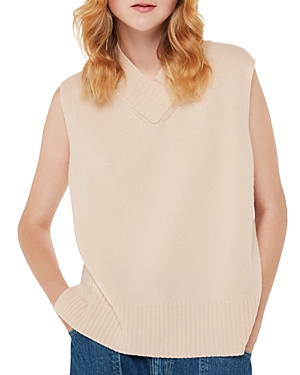 Whistles Wool Sweater Vest In Ivory