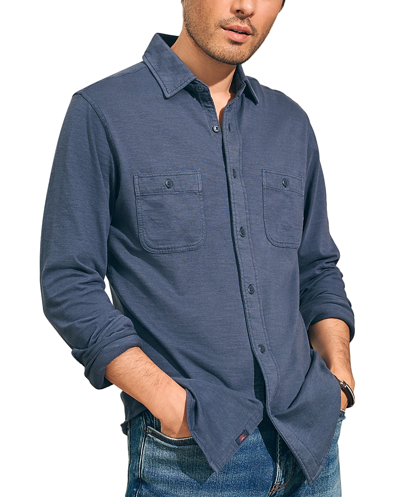 Faherty Seasons Regular Fit Long Sleeve Cotton Knit Button Down Shirt