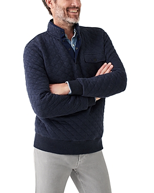 Faherty Brand Epic Quilted Fleece Pullover In Navy Melan