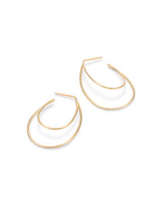 14K Yellow Gold Double Wire Hoop Earrings