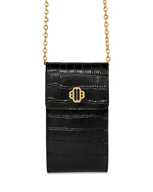 MAJE CROC-EMBOSSED LEATHER CHAIN PHONE POUCH