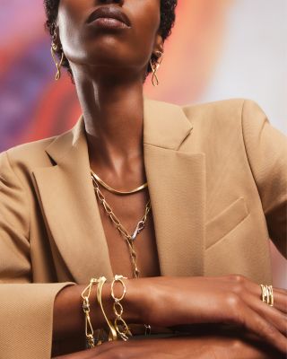 18K Yellow Gold Onde Diamond Station Bracelet