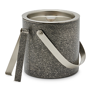 Blue Pheasant Zaxton Lidded Ice Bucket & Tongs In Grey