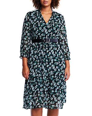 Evergreen Floral Belted Midi Dress