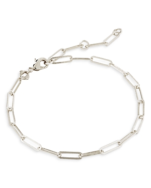 Kendra Scott Rhodium-plated Paperclip Chain Link Bracelet In Silver