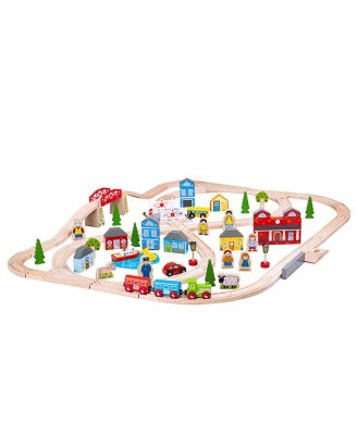 Bigjigs Rail - Town and Country Train Set - Ages 3+