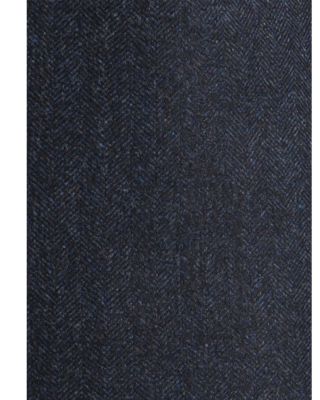 Down Filled Wool & Cashmere Herringbone Car Coat