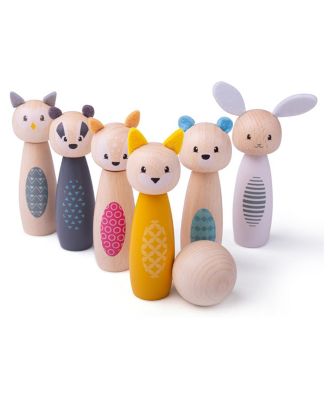 Bigjigs Toys - 100% FSC Certified Animal Skittles - Ages 12 Months+