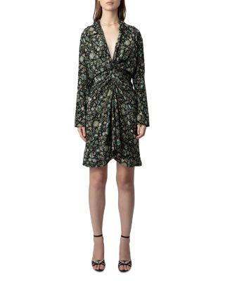 Rozo Floral Print Silk Dress