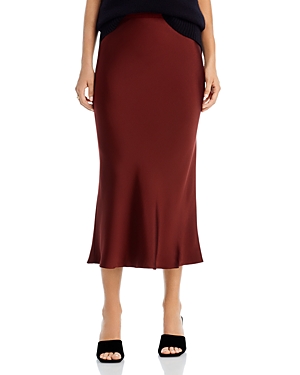 ANINE BING SILK BAR MIDI SKIRT