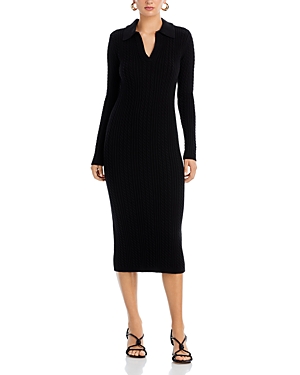 T Tahari Long Sleeved Baby Cable Dress In Black