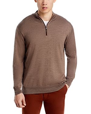 Peter Millar Autumn Crest Wool Blend Quarter Zip Pullover In Birch