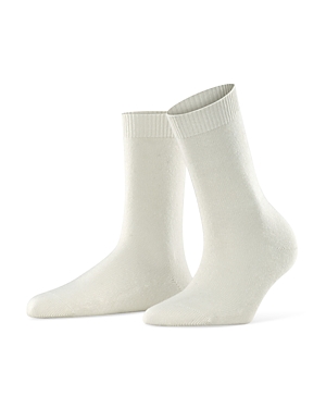 Shop Falke Cosy Mid-calf Socks In Off White
