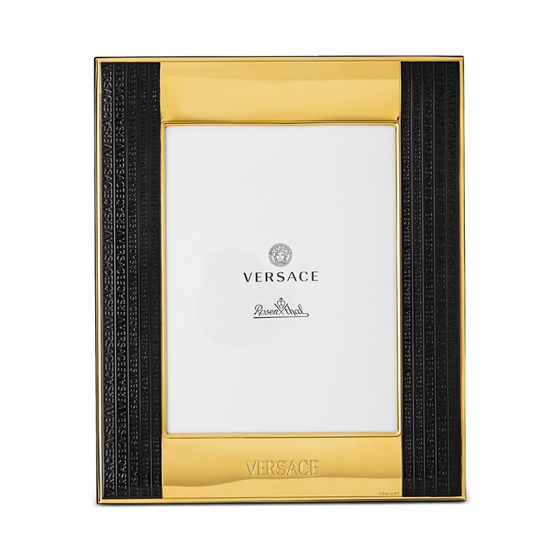 Versace Vhf11 Picture Frame, 6" X 7.8" In Gold/black