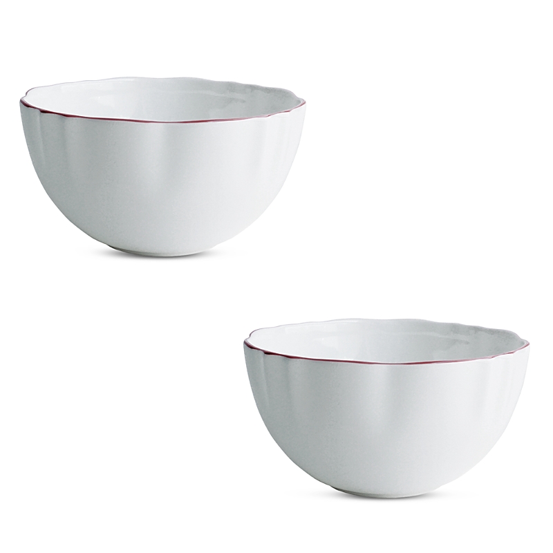 Twig New York Amelie Fruit Dessert Bowl, Set Of 2 In Pink/white