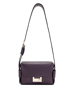 Allsaints Frankie 3-in-1 Leather Crossbody Bag In Purple Port/brass