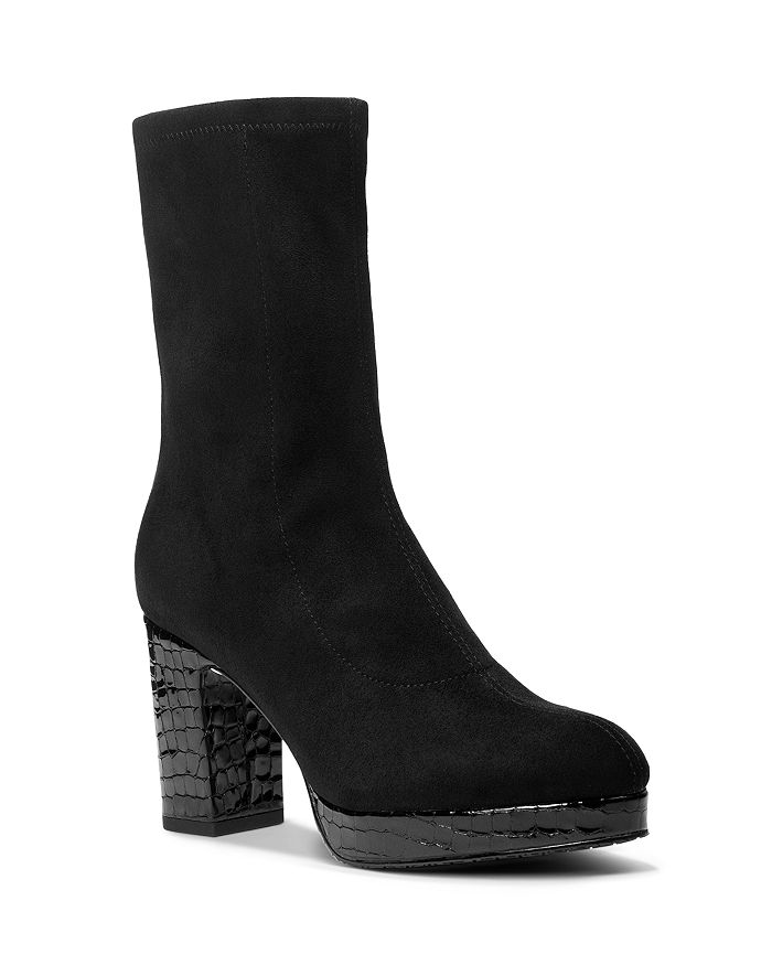 Shop Donald Pliner Women's Platform Booties In Black Croc