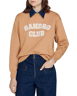 Sandro Removable Collar Logo Sweatshirt