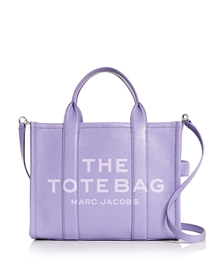 Marc Jacobs The Leather Medium Tote Bag In Lavender/nickel