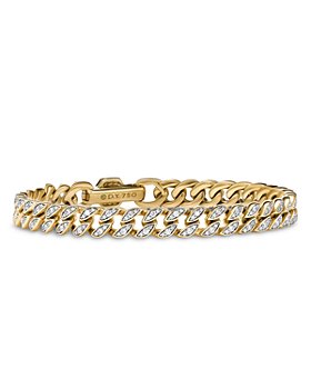 David Yurman - Curb Chain Bracelet in 18K Yellow Gold with Pave Diamonds