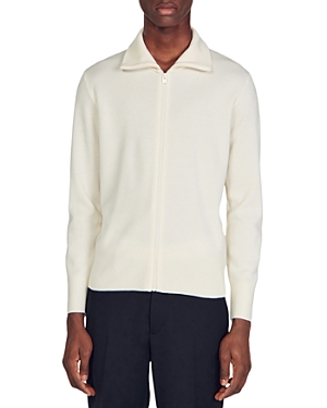 Sandro Zip Front Wool Cardigan