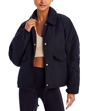 Free People Off The Bleachers Coaches Jacket In Black