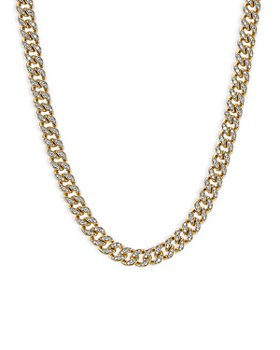 David Yurman - Curb Chain Necklace in 18K Yellow Gold with Pavé Diamonds, 17"