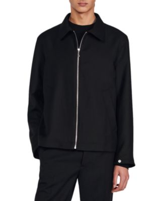 Sandro Zip-up Jacket In Black
