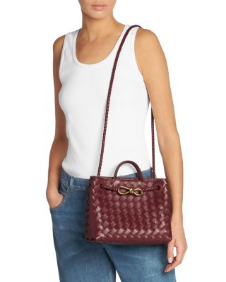 Andiamo Intrecciato Woven Leather Small Shoulder Bag