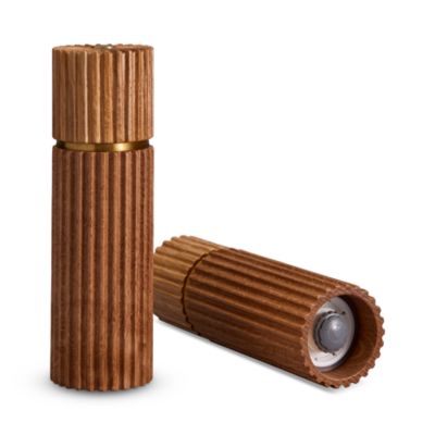 Hand Carved Ribbed Salt and Pepper Mills