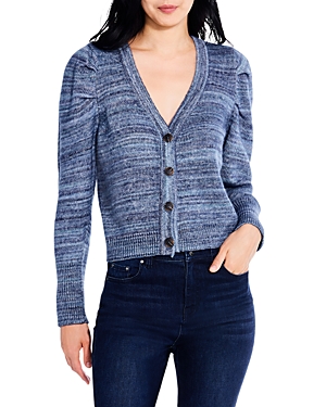 Nic + Zoe Harvest Stripe Cardigan In Blue Multi