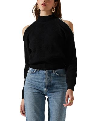 ASTR the Label Tori Embellished Cold Shoulder Sweater Bloomingdale s