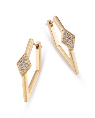 Bloomingdale's Fine Collection Diamond Geometric Hoop Earrings in 14K Yellow Gold, 0.25 ct. t. w.