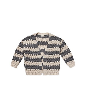 Rylee + Cru Girls' Bubble Knit Cardigan Sweater - Little Kid In Slate Stripe