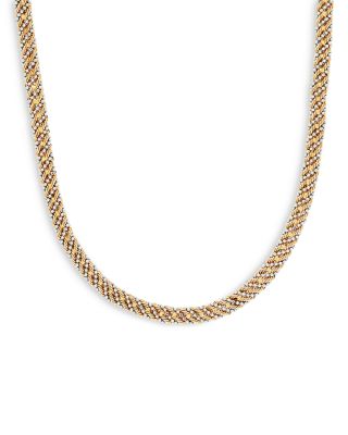 Bloomingdale's Fine Collection - 14K White & Yellow Gold Beaded Rope Necklace, 18"