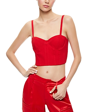 Alice And Olivia Adara Bustier Top In Perfect Ruby