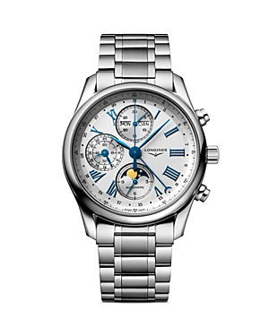 Shop Longines Master Chronograph, 40mm In Silver