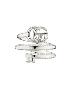 Gucci Interlocking G Gourmette Chain Ring, Size S, Silver-Toned Metal, Silver-Toned Metal