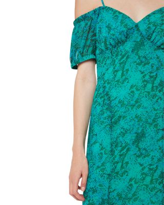 Diagonal Snake Bardot Dress